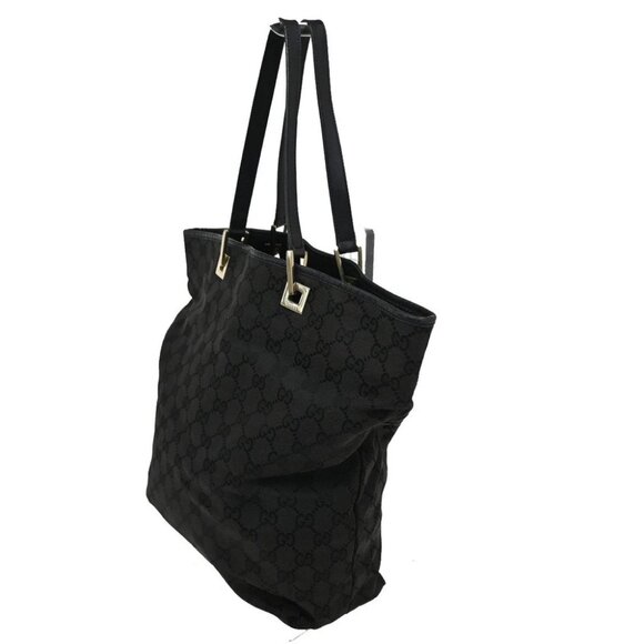 GUCCI GG Canvas Shoulder Tote Bag Leather canvas Black GHW Italy - Picture 4 of 15
